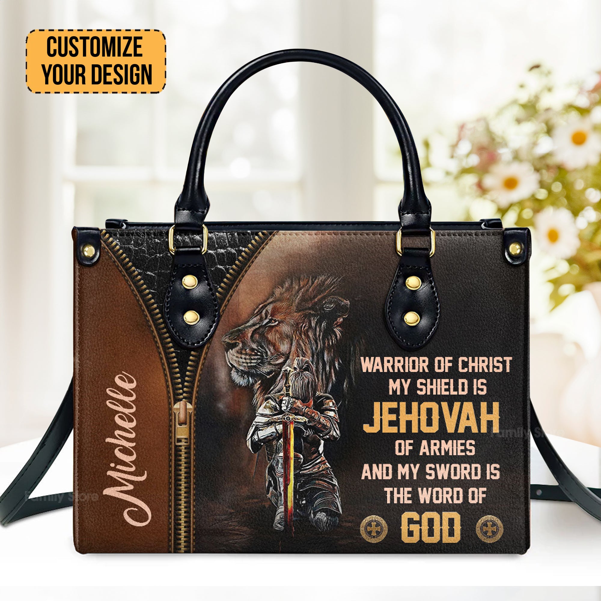 Warrior Of Christ - Scripture Gifts For Women Of God - Personalized Leather Handbag With Handle - AT4081458