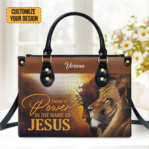 There Is Power In The Name Of Jesus - Awesome Personalized Leather Handbag - AT4081457