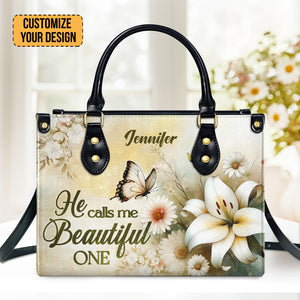 He Calls Me Beautiful One - Unique Personalized Leather Handbag - AT4081201