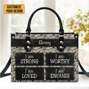 I Am Strong - Unique Personalized Leather Handbag - AT4081207