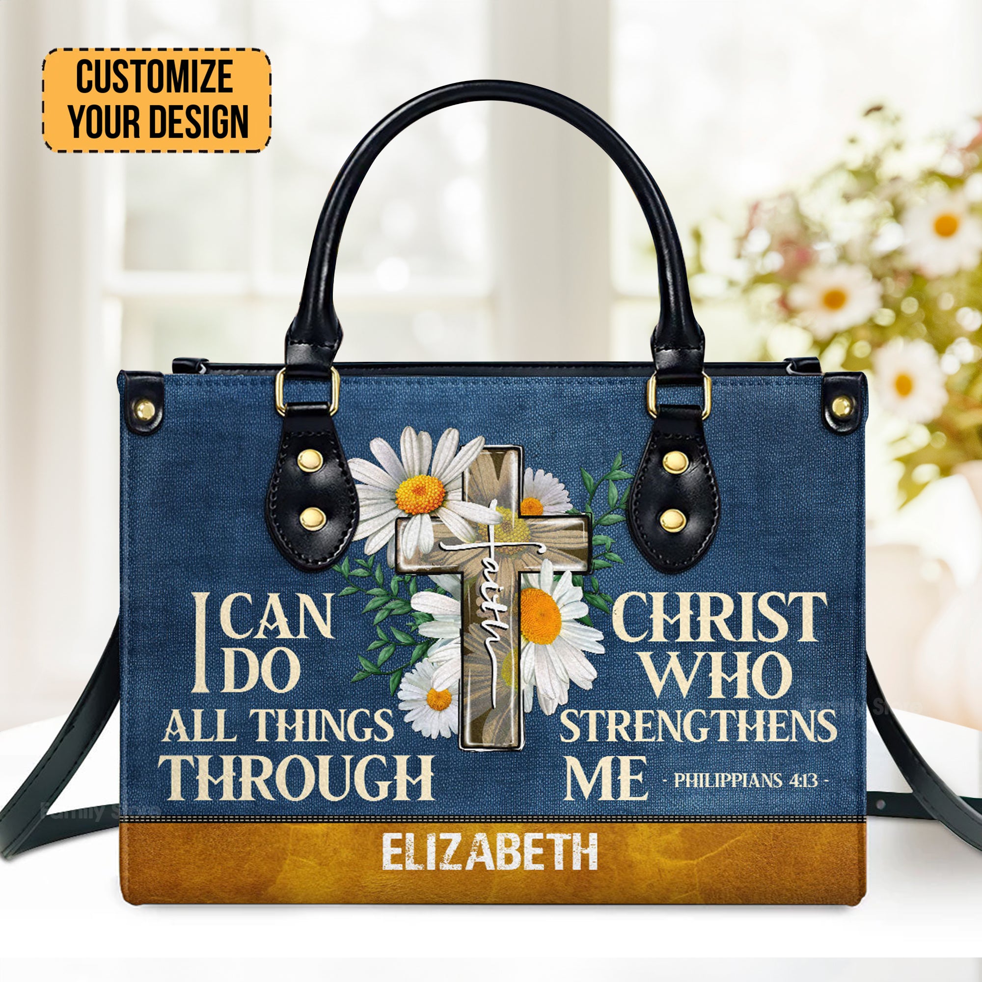 I Can Do All Things - Thoughtful Gift For Christians - Personalized Leather Handbag With Handle - AT4081211