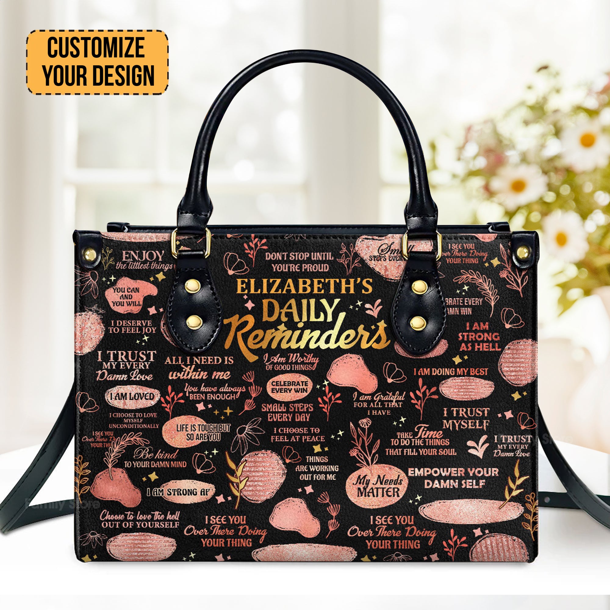 Daily Reminders - Unique Personalized Leather Handbag - AT4080736