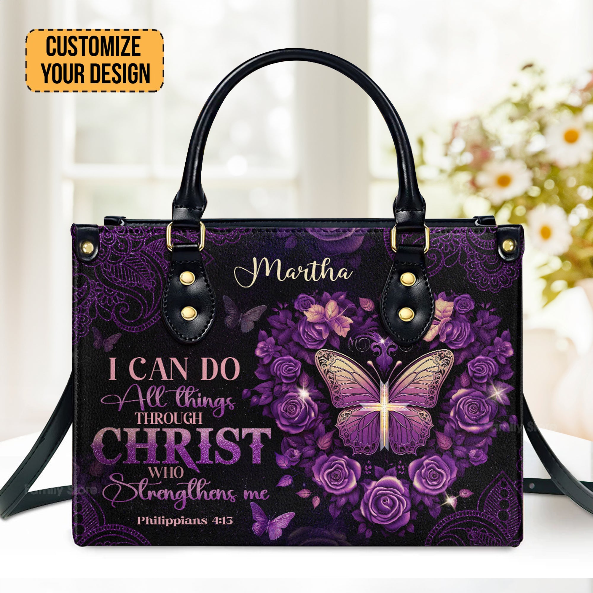 I Can Do All Things - Scripture Gifts For Women Of God - Personalized Leather Handbag With Handle - AT4081210