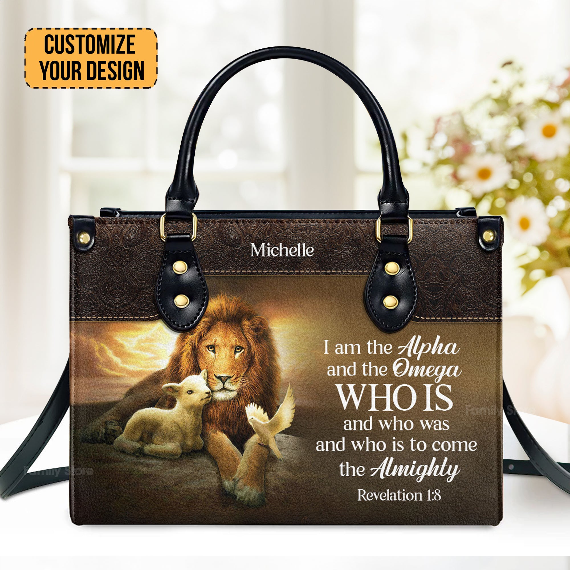 I Am The Alpha And The Omega - Awesome Personalized Leather Handbag - AT4080816