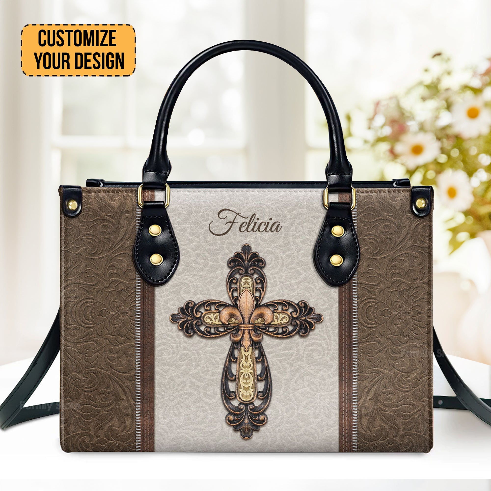 Special Cross - Unique Personalized Leather Handbag - AT4081419