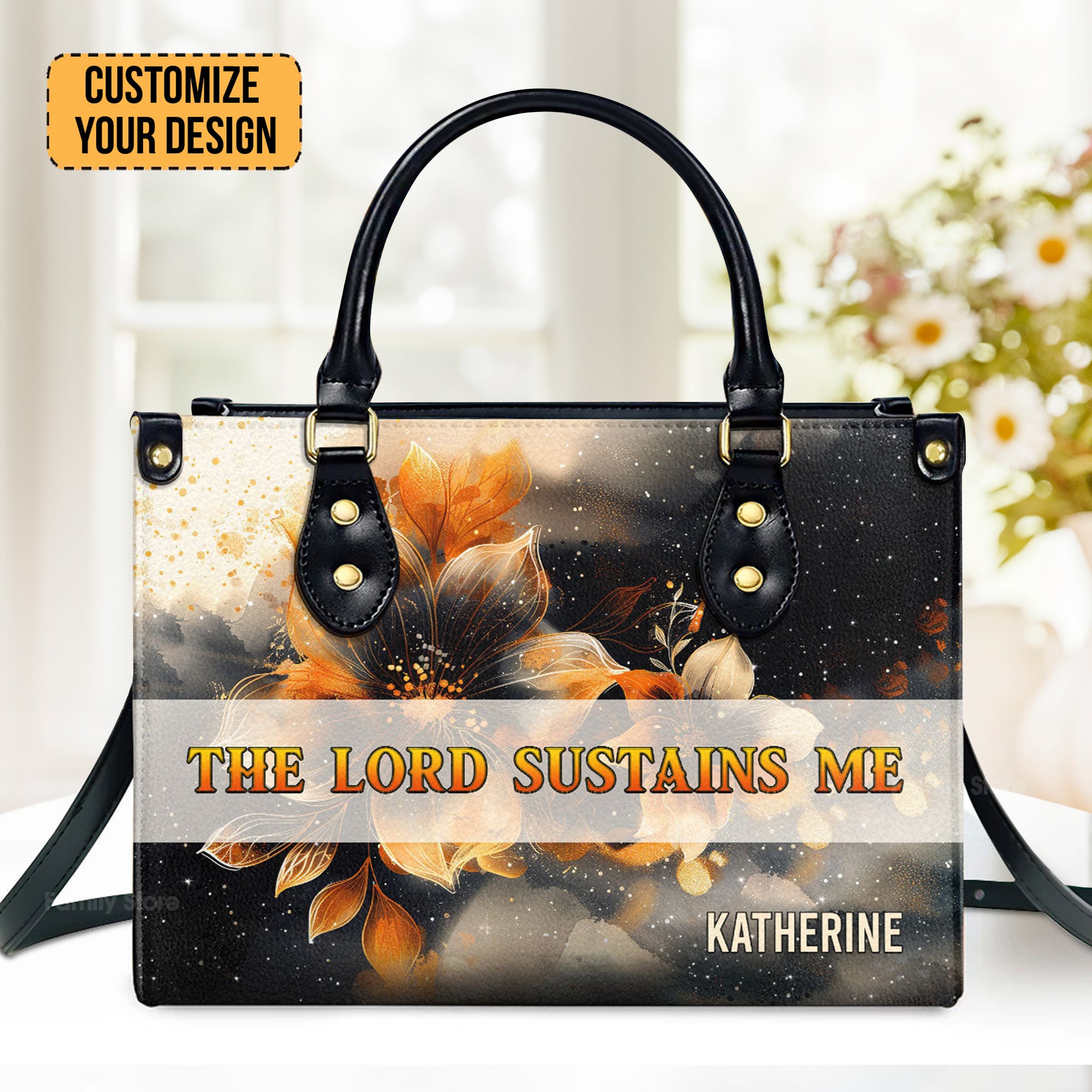 The Lord Sustains Me - Scripture Gifts For Women Of God - Personalized Leather Handbag With Handle - AT4081234