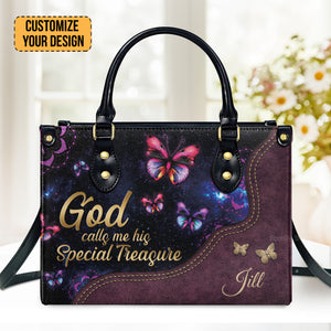 Lovely Butterfly - God Calls You His Special Treasure - Awesome Personalized Leather Handbag - AT4081327