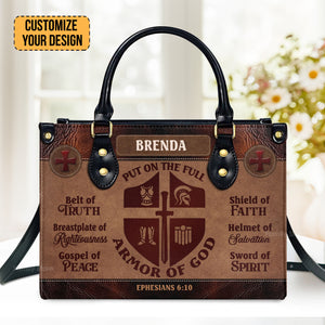 Armor Of God - Thoughtful Gift For Christians - Personalized Leather Handbag With Handle - AT4080947