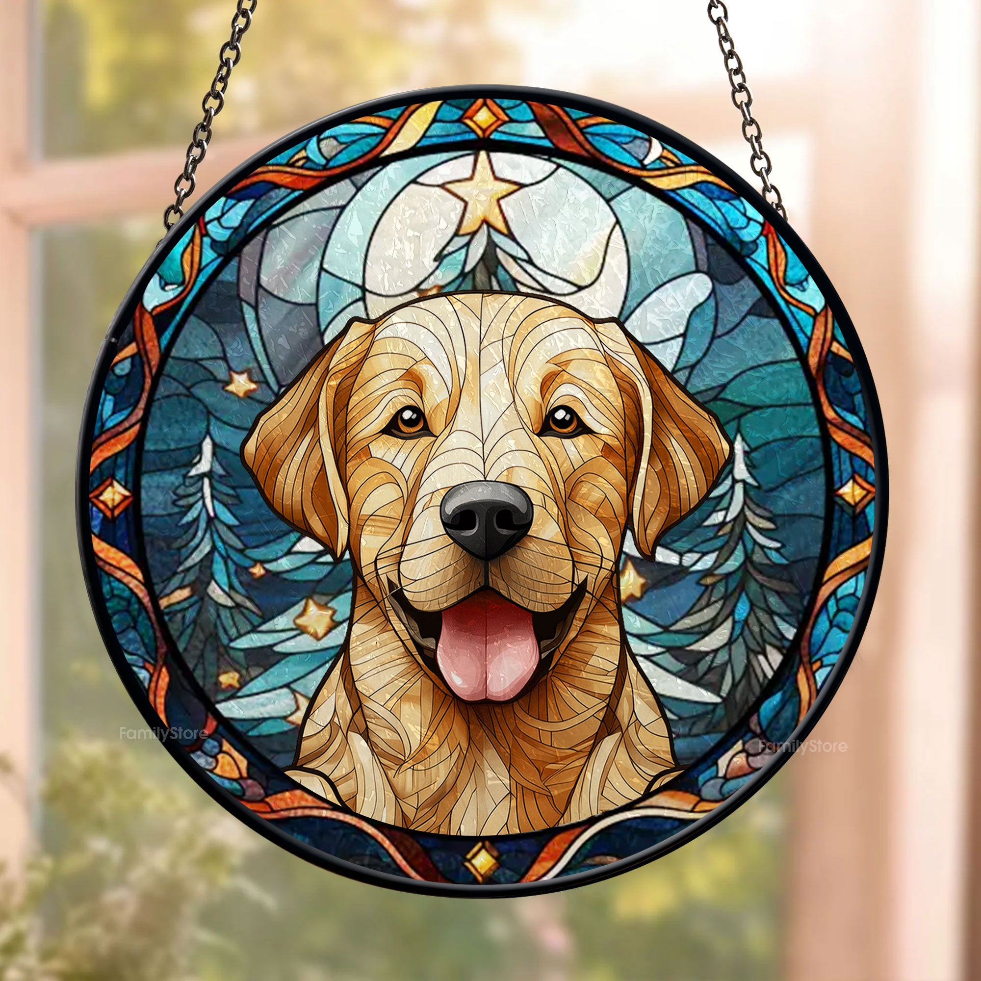 Forever By Our Side - Memorial Gift For Pet Lovers - Personalized Stained Glass Window Hanging Suncatcher - CLP07 NA94