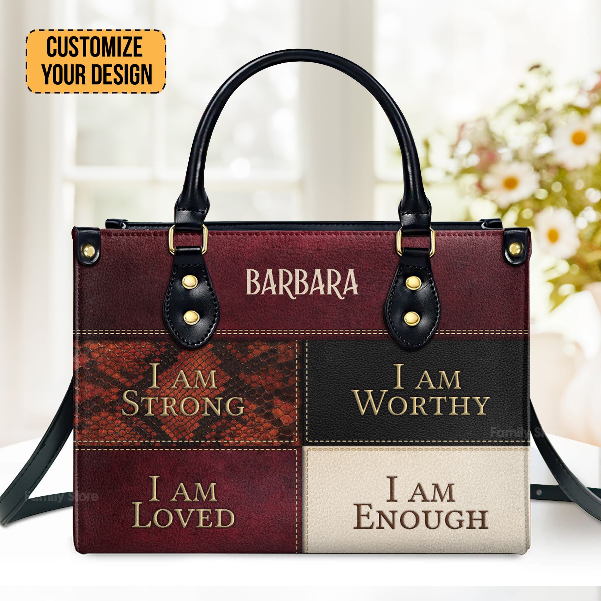 I Am Strong, I Am Worthy - Unique Personalized Leather Handbag - AT4080815