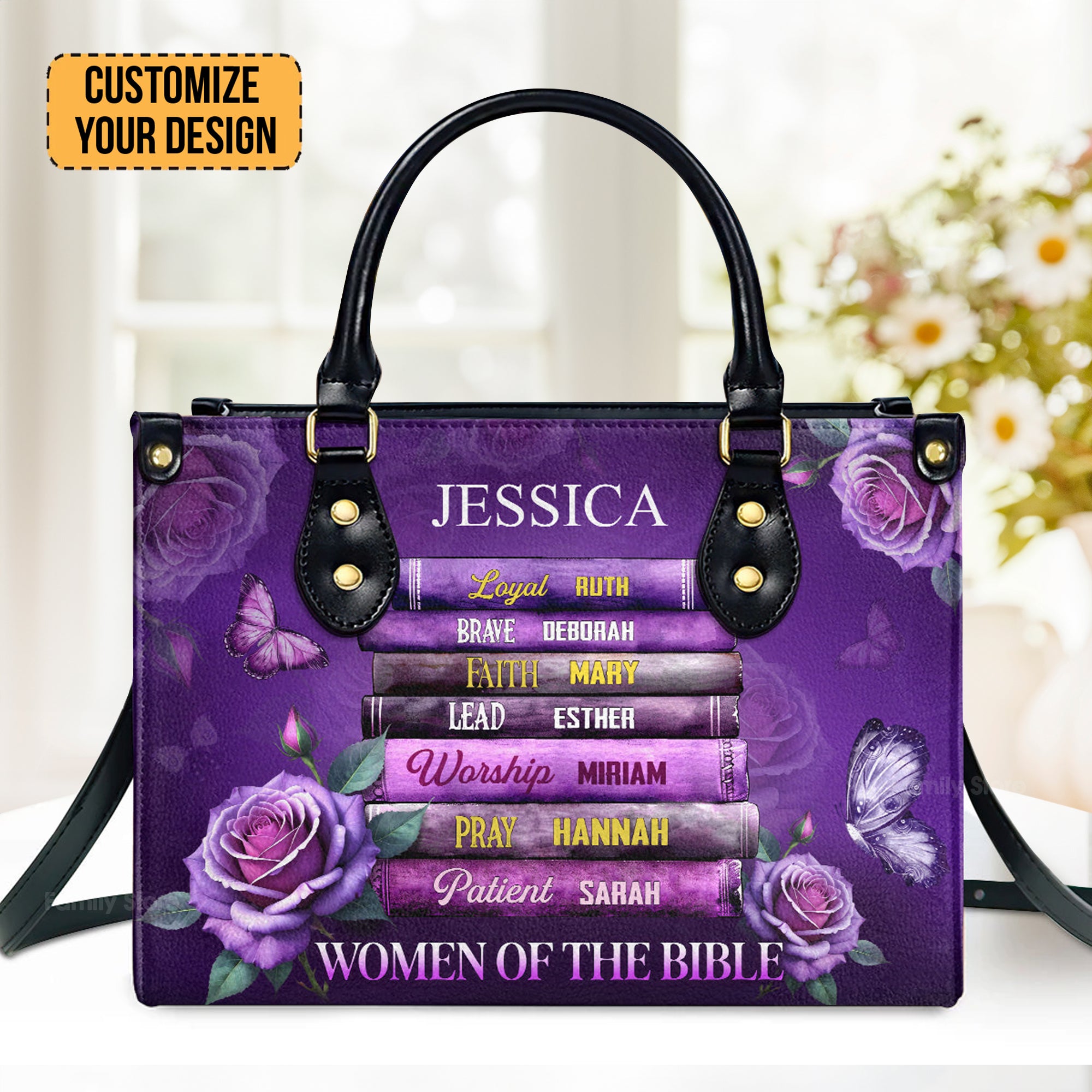 Women Of Bible - Scripture Gifts For Women Of God - Personalized Leather Handbag With Handle - AT4081464