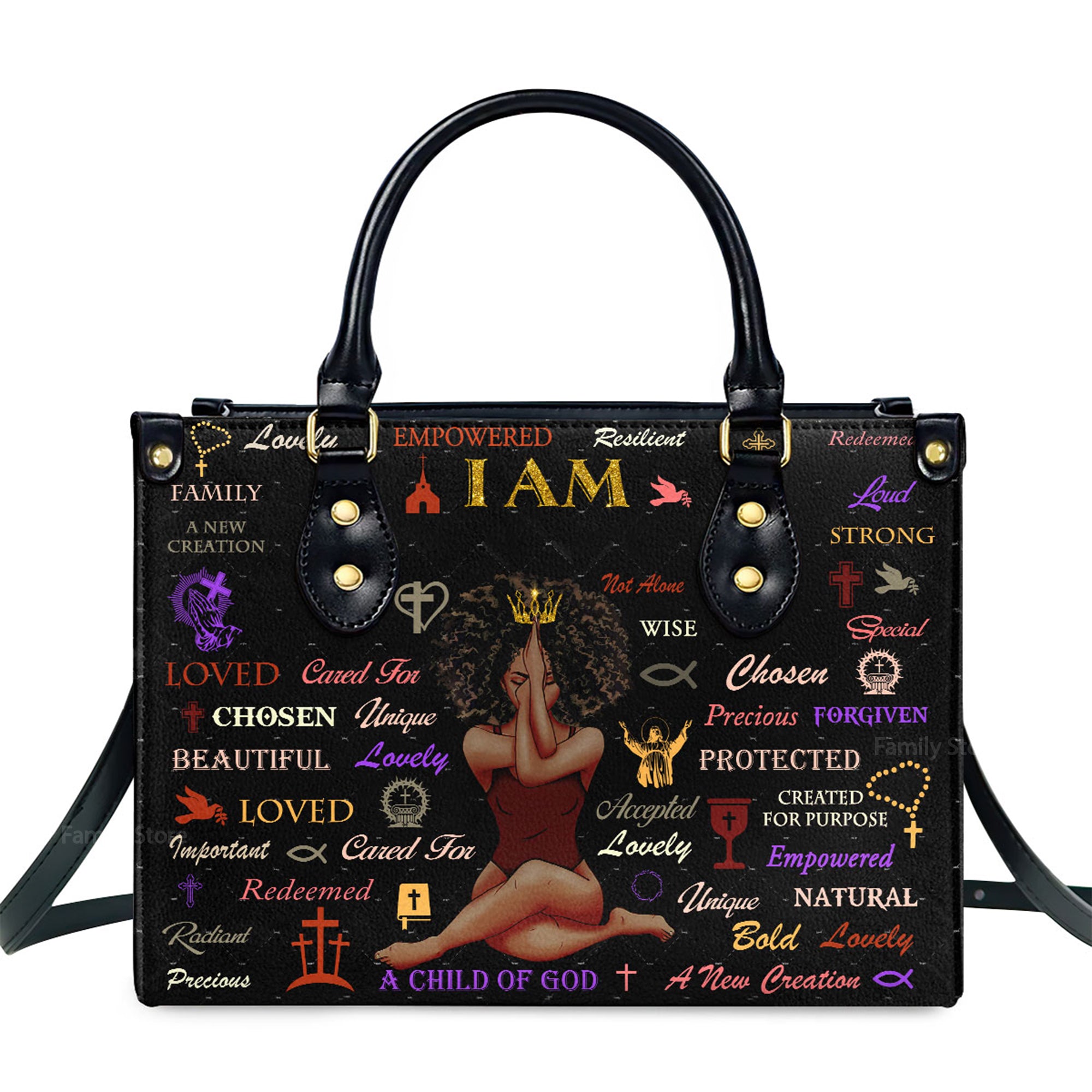 Child Of God - Personalized Leather Handbag With Handle - AT4081250