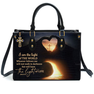 I Am The Light Of The World - Thoughtful Gift For Christians - Personalized Leather Handbag With Handle - AT4080718