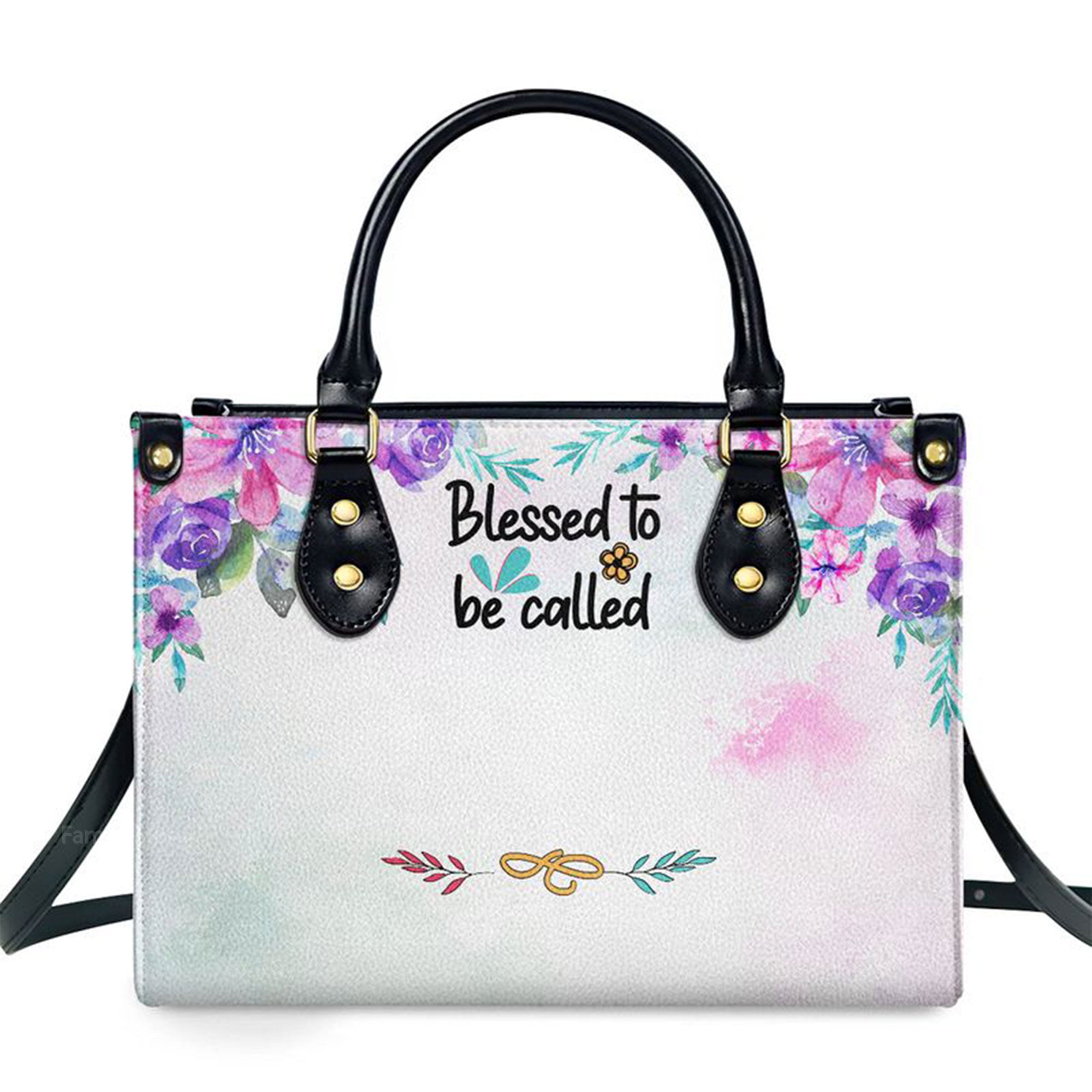 Blessed To Be Called Nana/ Grandma - Thoughtful Gift For Christians - Personalized Leather Handbag With Handle - AT4080731