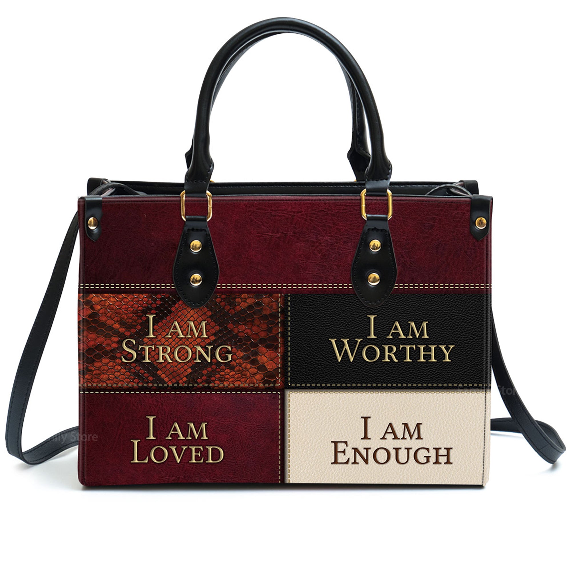 I Am Strong, I Am Worthy - Unique Personalized Leather Handbag - AT4080815