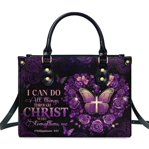 I Can Do All Things - Scripture Gifts For Women Of God - Personalized Leather Handbag With Handle - AT4081210