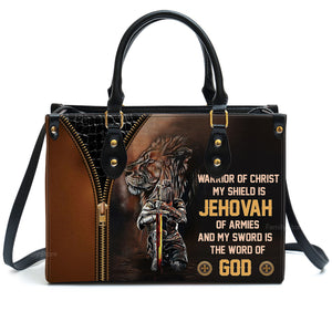 Warrior Of Christ - Scripture Gifts For Women Of God - Personalized Leather Handbag With Handle - AT4081458