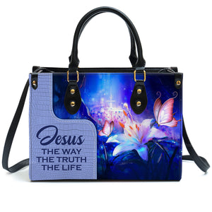 Jesus The Way The Truth The Life - Scripture Gifts For Women Of God - Personalized Leather Handbag With Handle - AT4080607