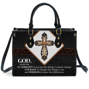 God, Grant Me The Serenity To Accept The Things I Cannot Change - Awesome Personalized Leather Handbag - AT4080702