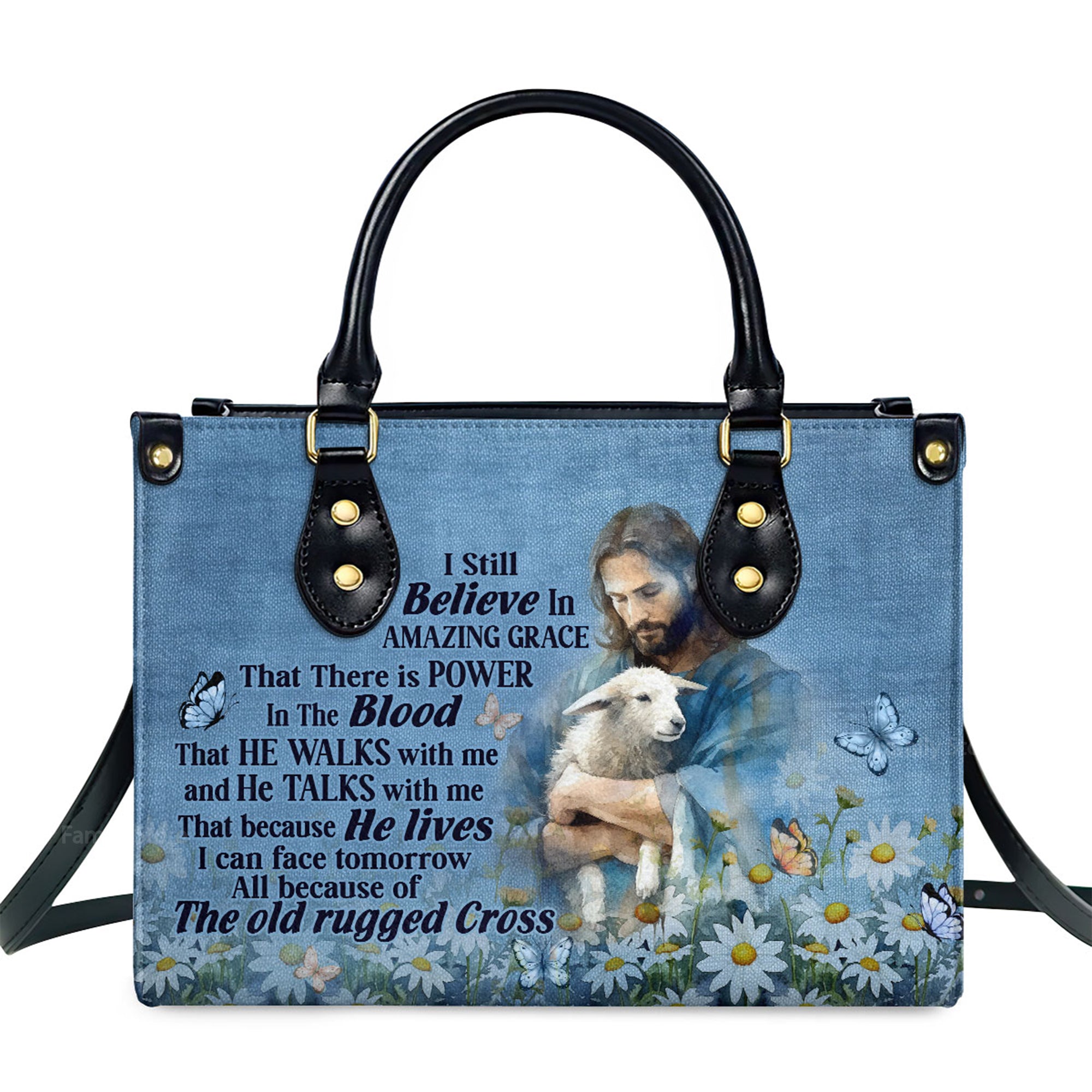 Jesus I Still Believe In Amazing Grace - Unique Personalized Leather Handbag - AT4081225