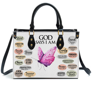 What God Says About You - Thoughtful Gift For Christians - Personalized Leather Handbag With Handle - AT4080920