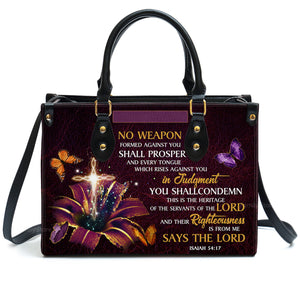 No Weapon Formed Against You Shall Prosper - Thoughtful Gift For Christians - Personalized Leather Handbag With Handle - AT4080723