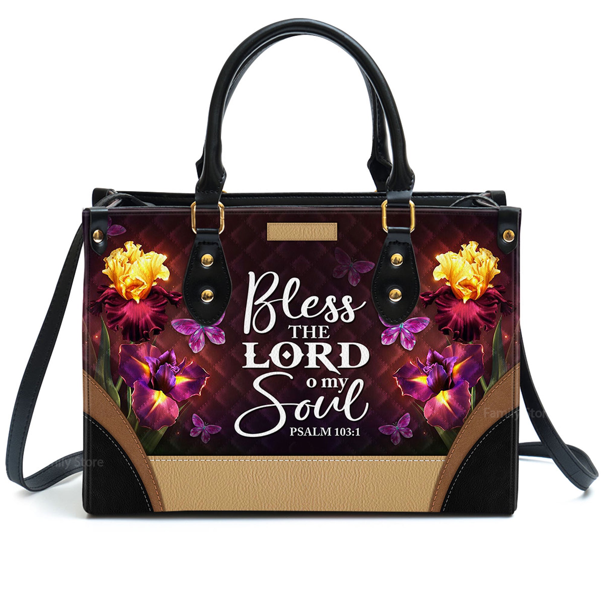 Bless The Lord O My Soul - Thoughtful Gift For Christians - Personalized Leather Handbag With Handle - AT4080728