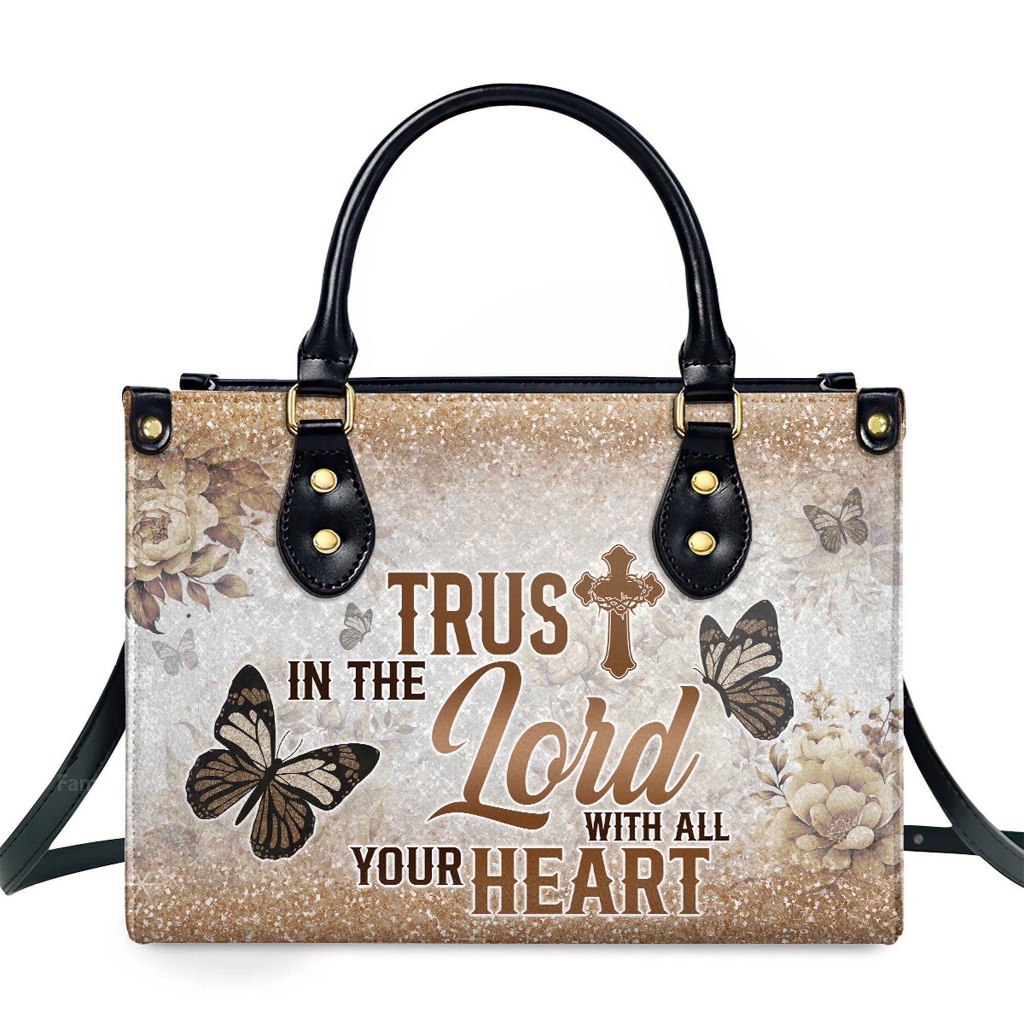 Trust In The Lord With All Your Heart - Beautiful Personalized Leather Handbag - AT4081448