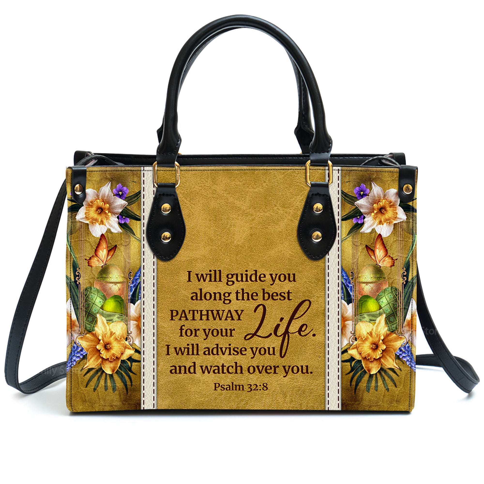 I Will Advise You And Watch Over You - Beautiful Personalized Leather Handbag - AT4080827