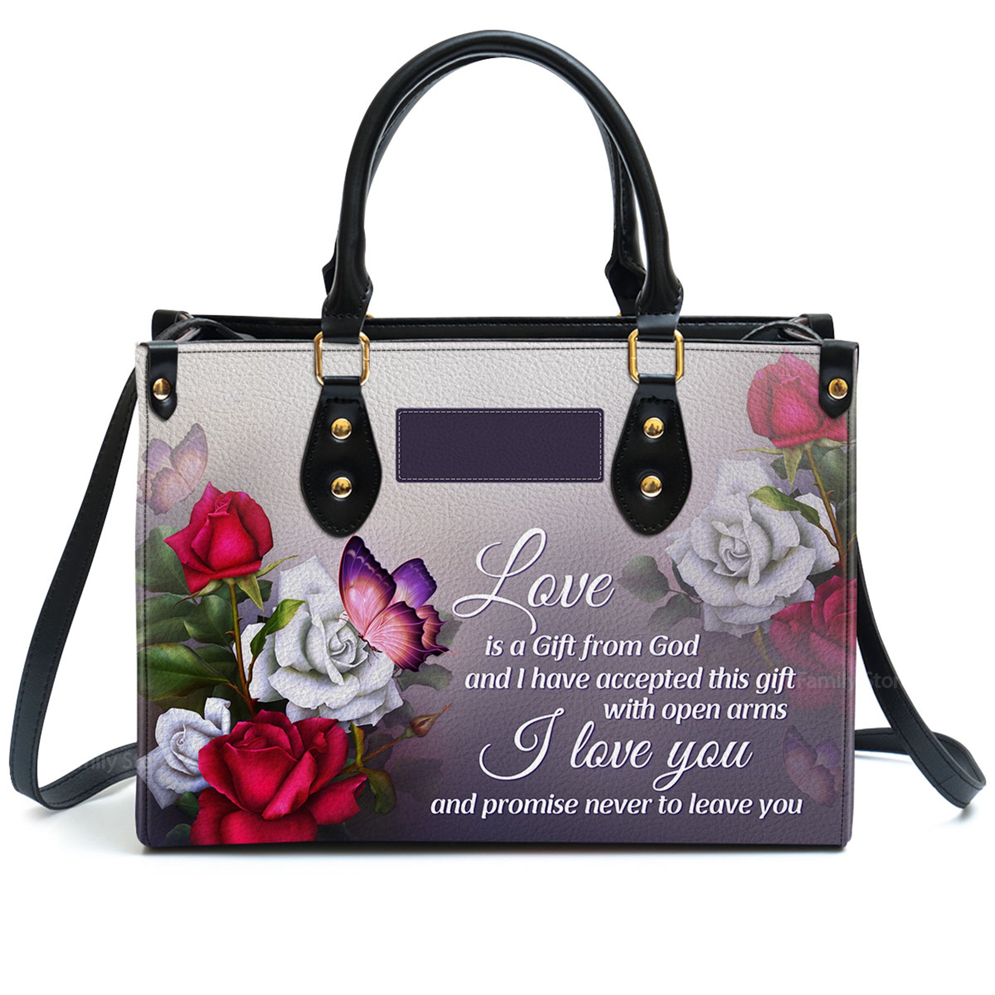 Love Is A Gift From God - Thoughtful Gift For Christians - Personalized Leather Handbag With Handle - AT4080917