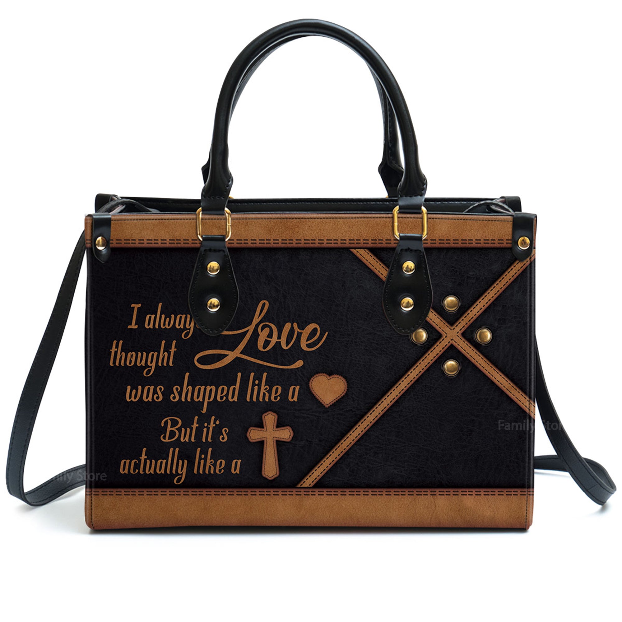 Shape Of Love - Beautiful Personalized Leather Handbag - AT4081412