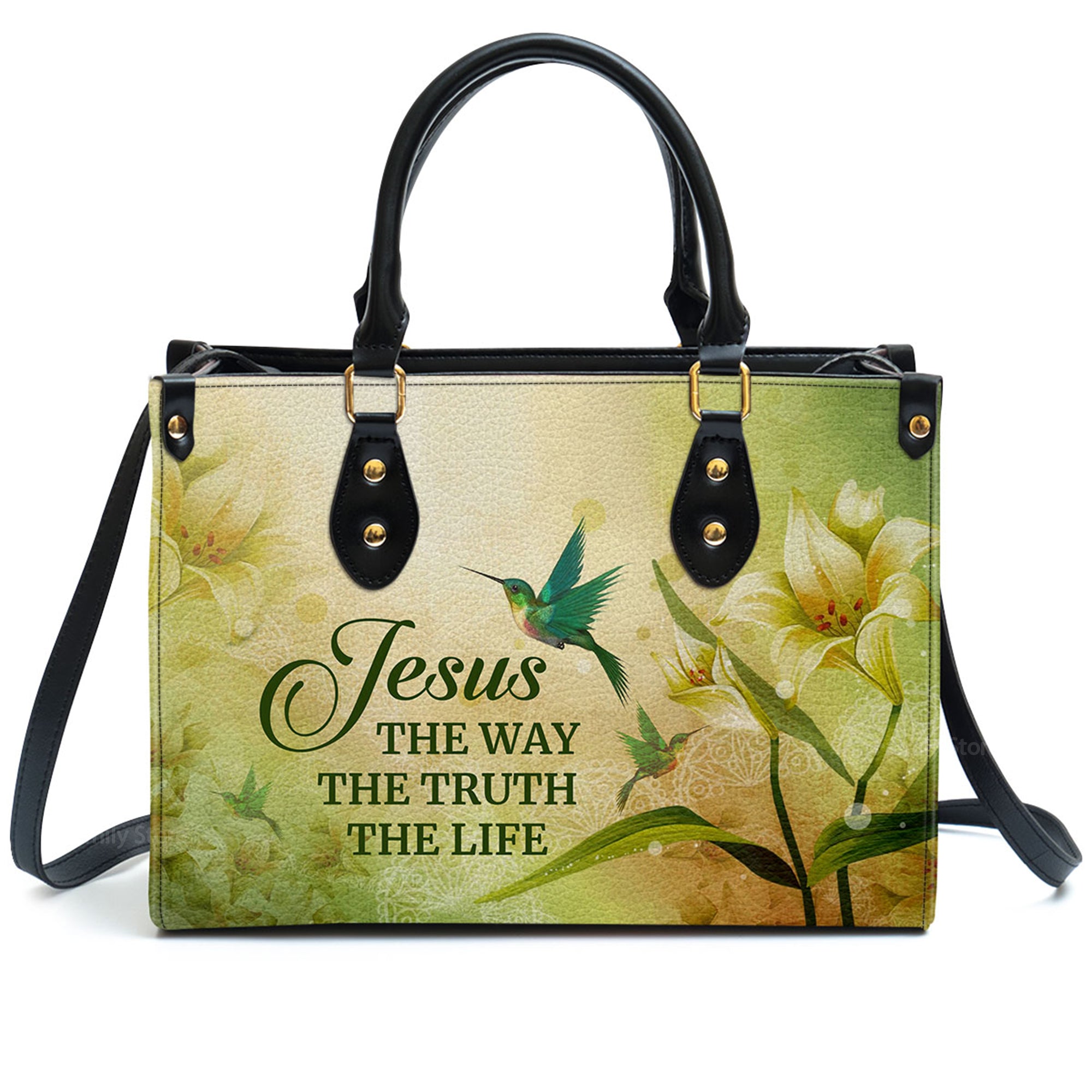 Jesus The Way The Truth The Life - Thoughtful Gift For Christians - Personalized Leather Handbag With Handle - AT4080834