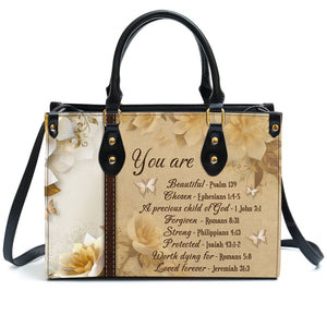 You Are Protected Beautiful Flower - Unique Personalized Leather Handbag - AT4081414