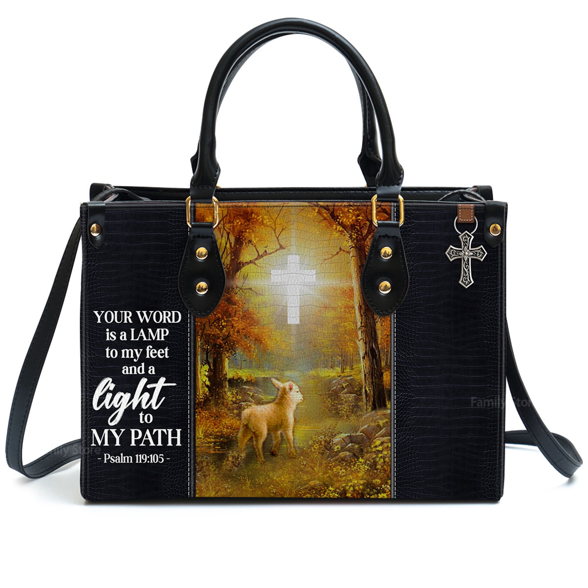 Your Word Is A Lamp To My Feet And A Light To My Path - Personalized Leather Handbag With Handle - AT4081408