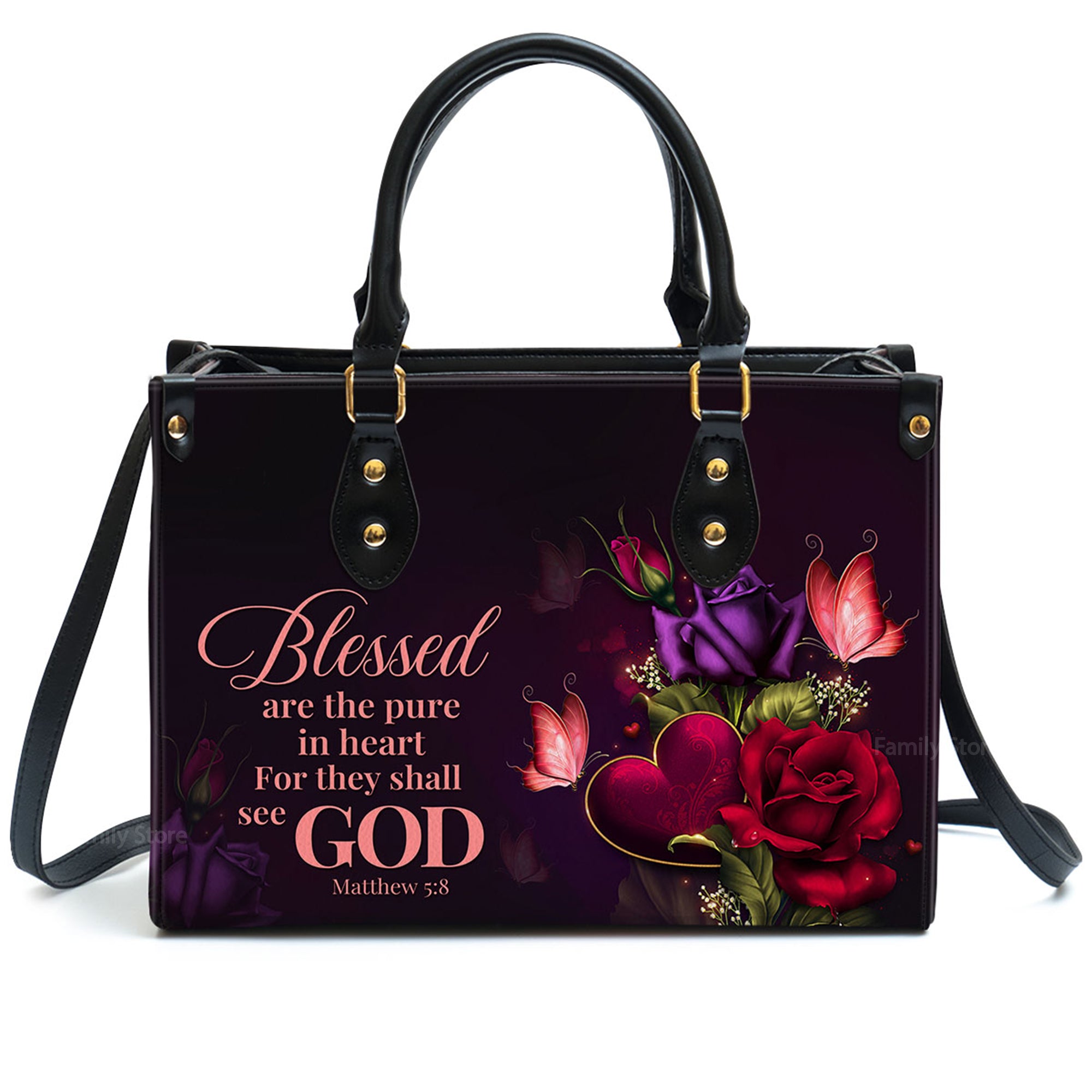 Blessed Are The Pure In Heart For They Shall See God - Awesome Personalized Leather Handbag - AT4081421