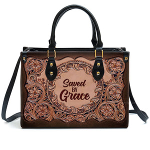 Saved By Grace - Beautiful Personalized Leather Handbag - AT4081454