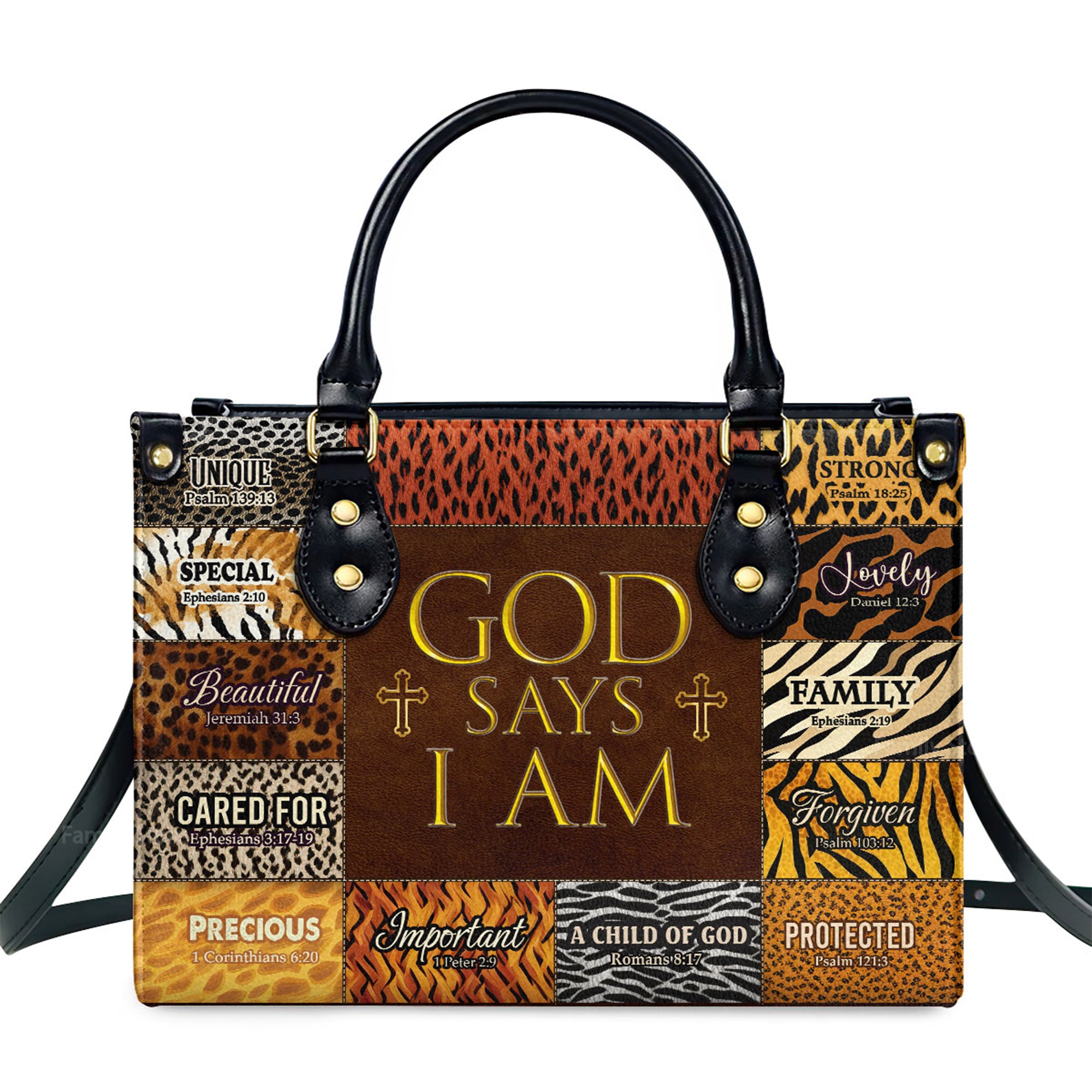 God Says I Am Unique - Thoughtful Gift For Christians - Personalized Leather Handbag With Handle - AT4080967