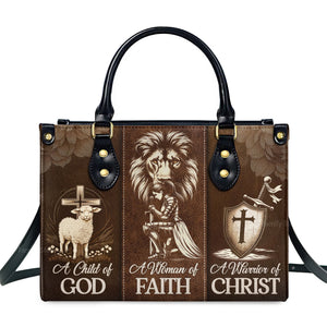 A Woman Of Faith - Thoughtful Gift For Christians - Personalized Leather Handbag With Handle - AT4080942