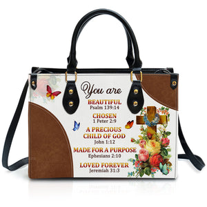 A Precious Child Of God - Thoughtful Gift For Christians - Personalized Leather Handbag With Handle - AT4080838