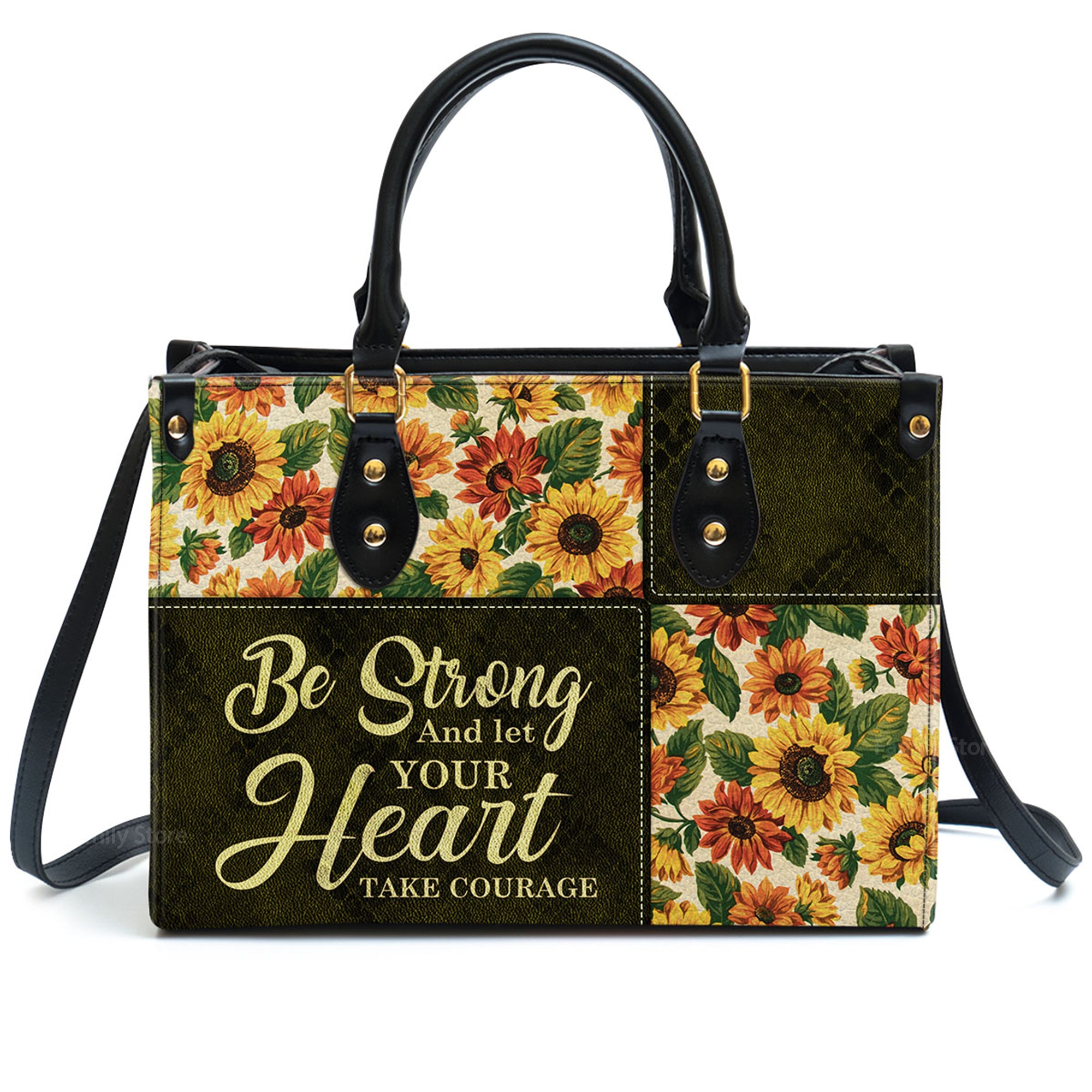 Psalm 3124 Be Strong And Let Your Heart Take Courage - Unique Personalized Leather Handbag - AT4080936