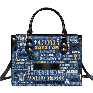 I Am A Child Of God - Scripture Gifts For Women Of God - Personalized Leather Handbag With Handle - AT4081204