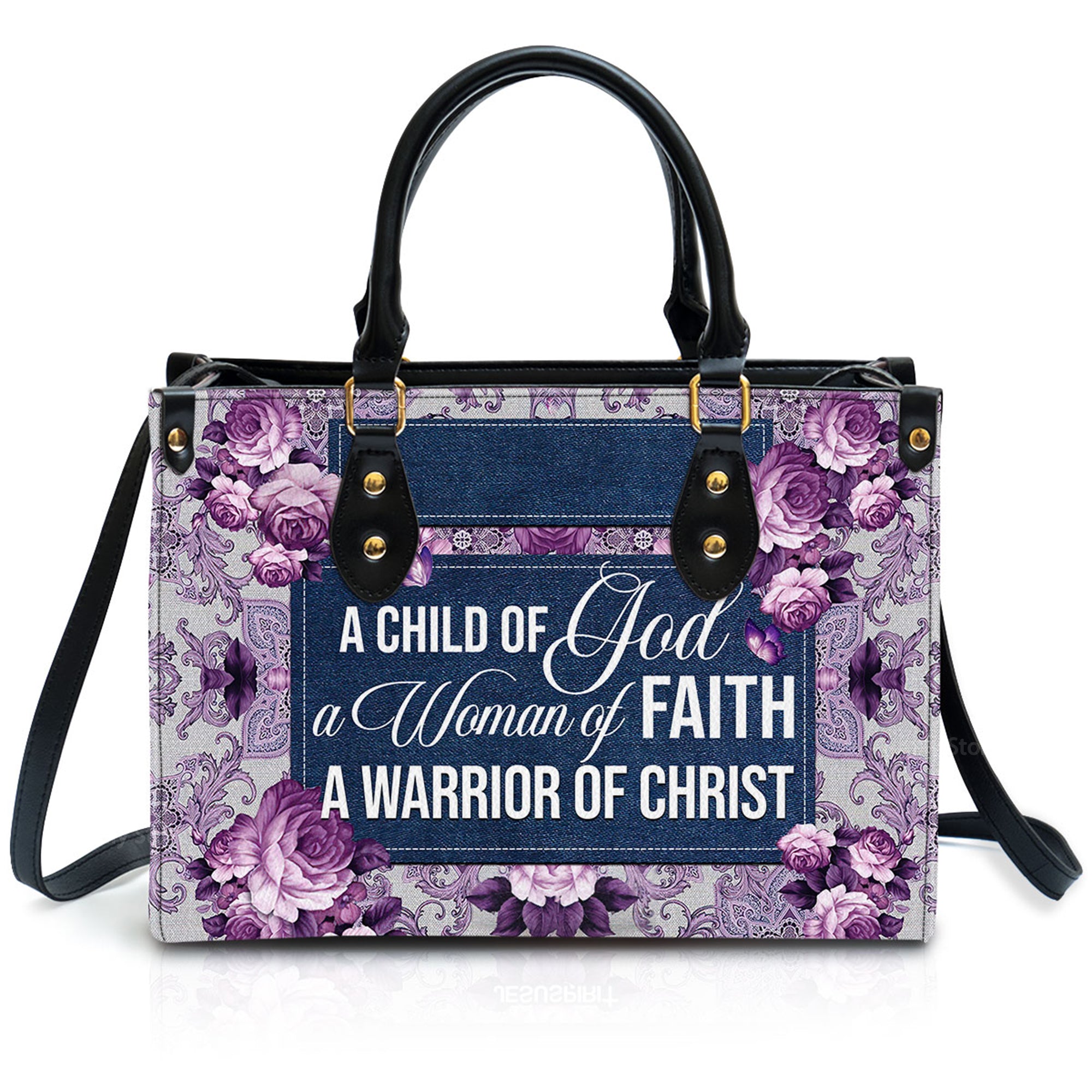 Ladies A Child Of God - Thoughtful Gift For Christians - Personalized Leather Handbag With Handle - AT4080926