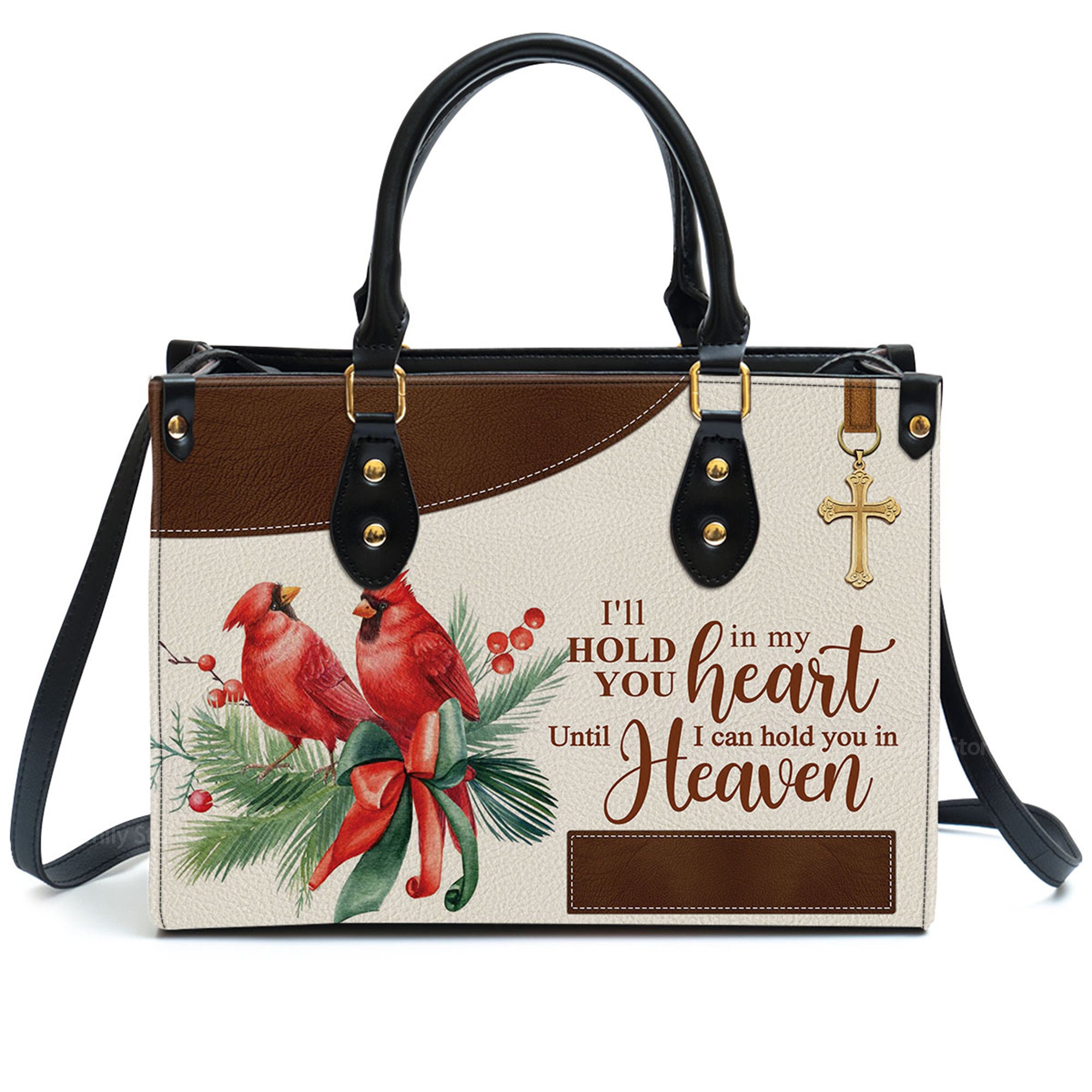 Cardinal Bird I‘ll Hold You In My Heart - Unique Personalized Leather Handbag - AT4081401