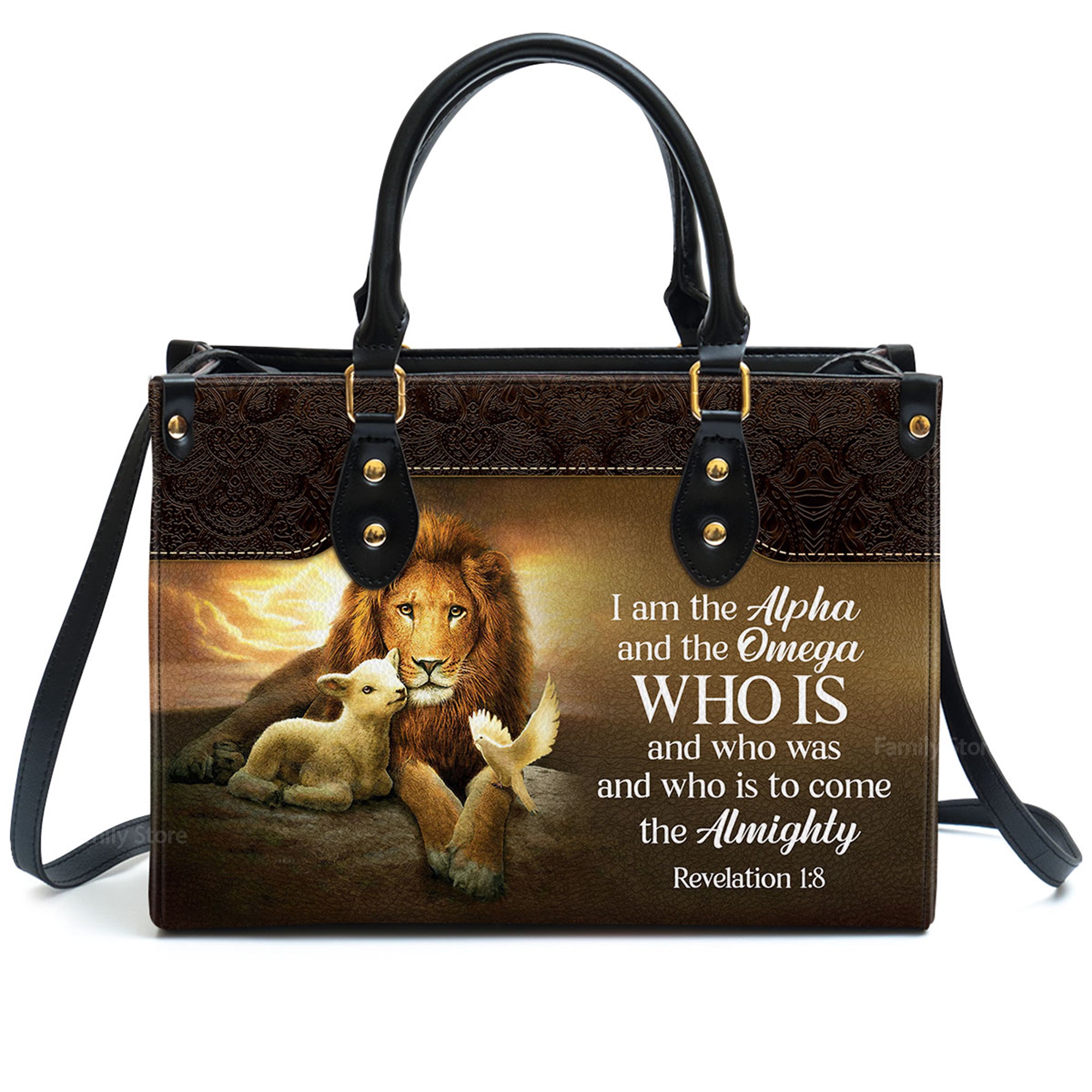 I Am The Alpha And The Omega - Awesome Personalized Leather Handbag - AT4080816