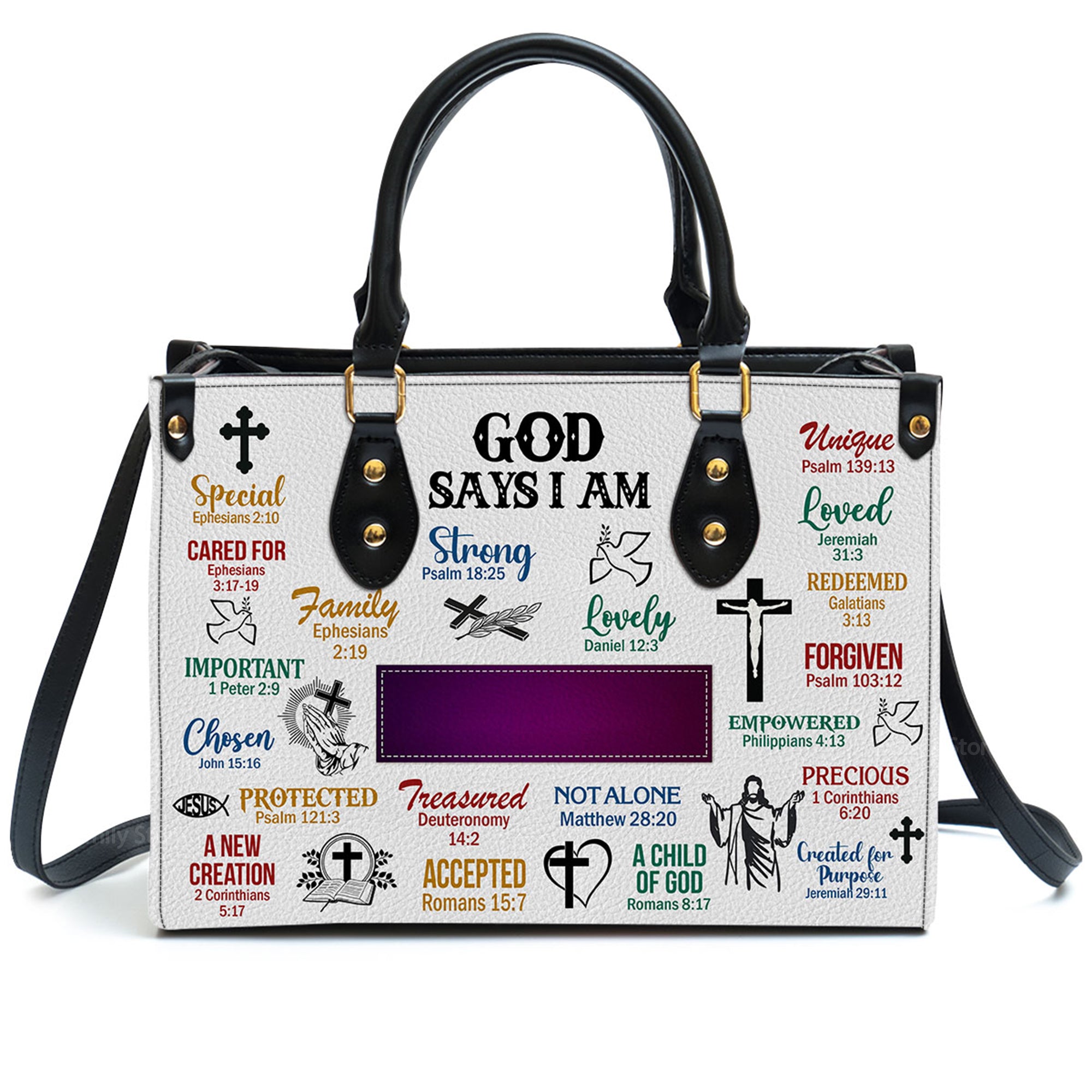 God Says I Am - Thoughtful Gift For Christians - Personalized Leather Handbag With Handle - AT4080935