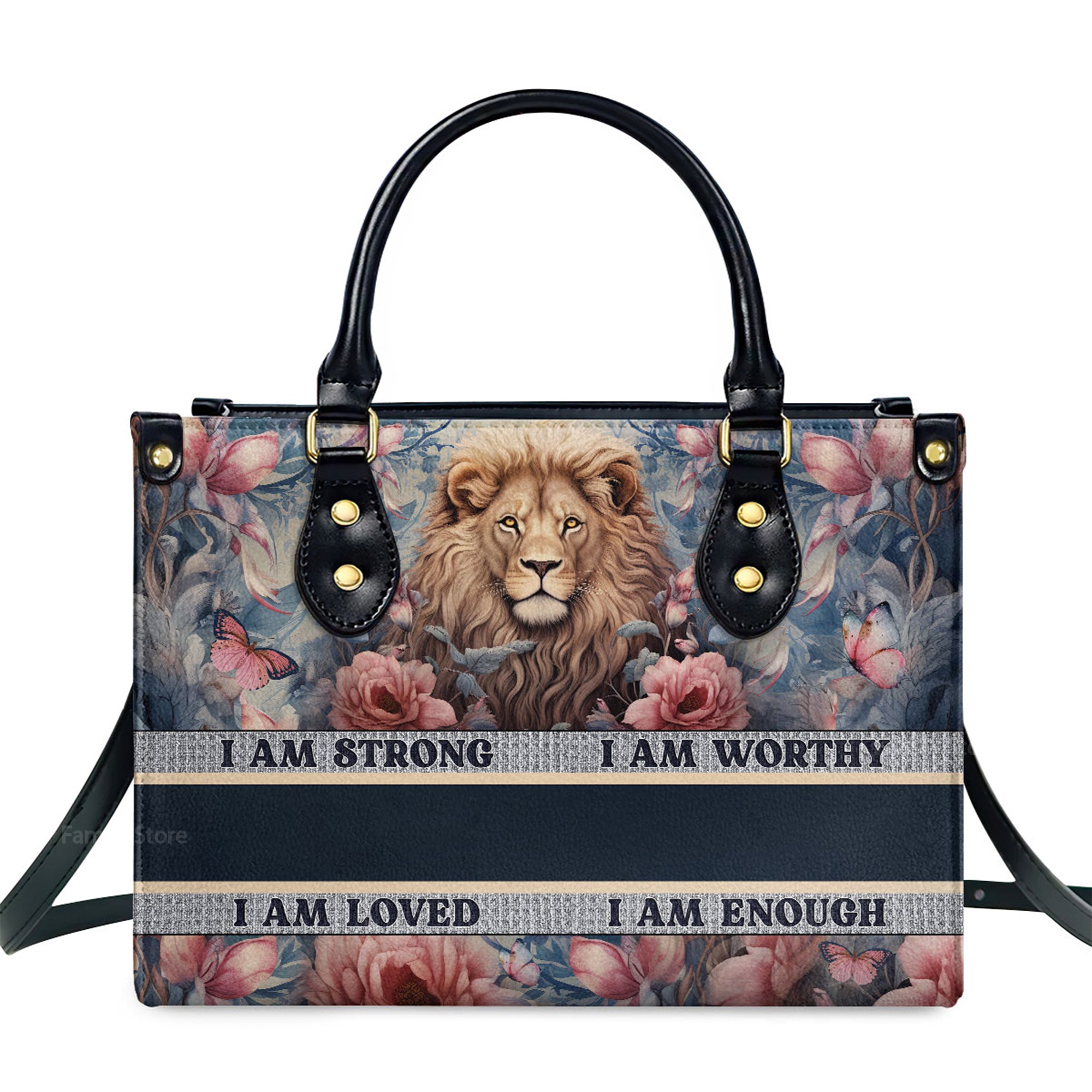 I Am Strong - Personalized Leather Handbag With Handle - AT4081208