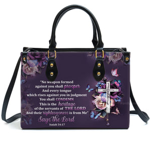 No Weapon Formed Against You Shall Prosper - Unique Personalized Leather Handbag - AT4081350