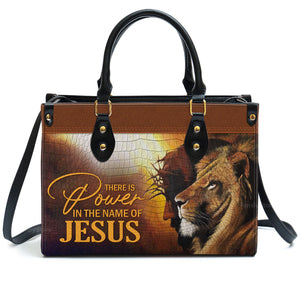 There Is Power In The Name Of Jesus - Awesome Personalized Leather Handbag - AT4081457