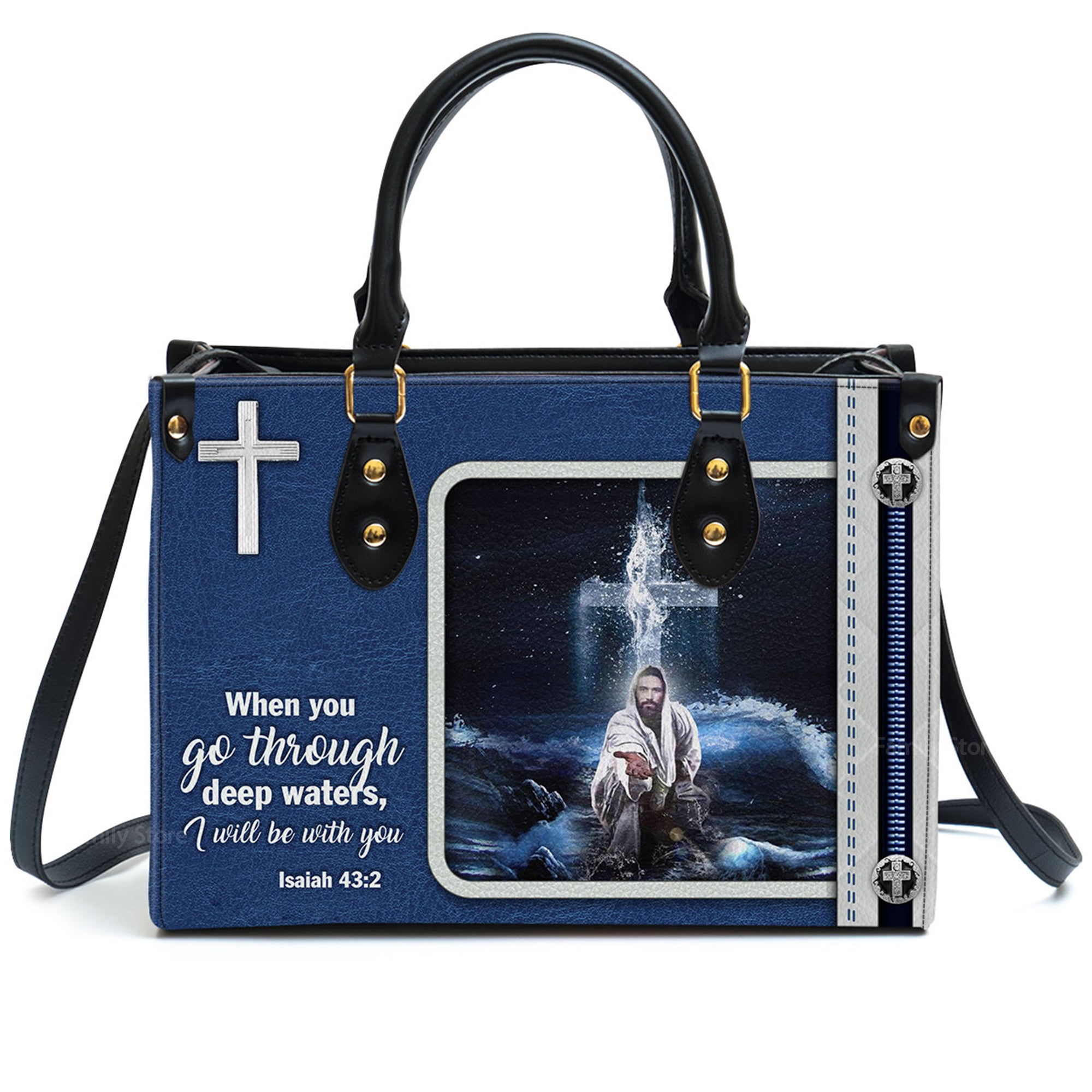 Special Jesus I Will Be With You - Personalized Leather Handbag With Handle - AT4081420