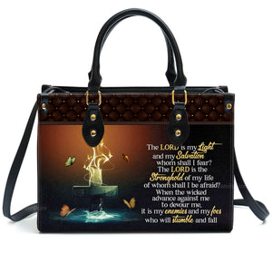 The Lord Is My Light And My Salvation - Scripture Gifts For Women Of God - Personalized Leather Handbag With Handle - AT4081334